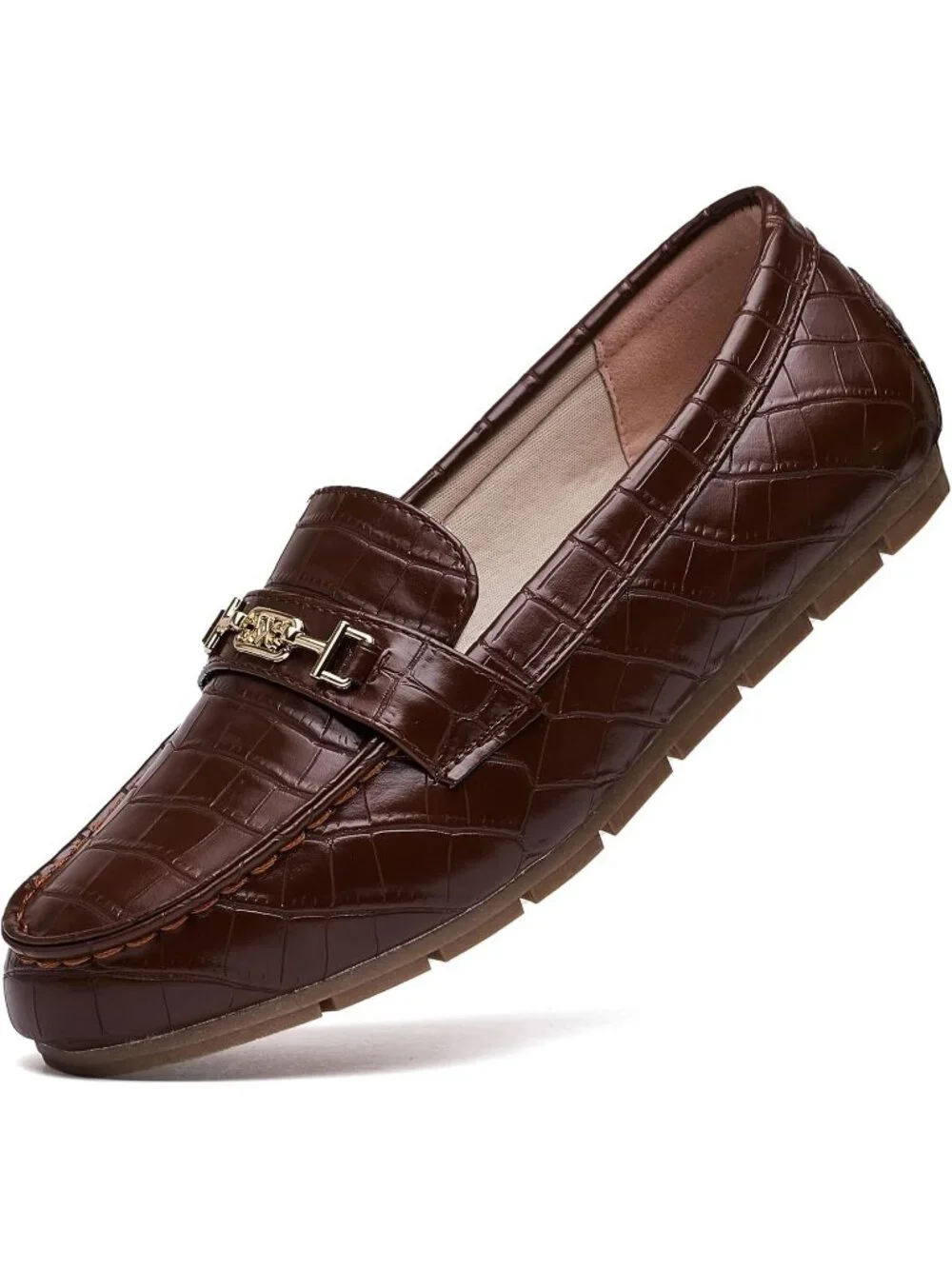 Women's Chocolate Comfort Walking Pull On Leisure Slip On Work Loafer Flat Shoes